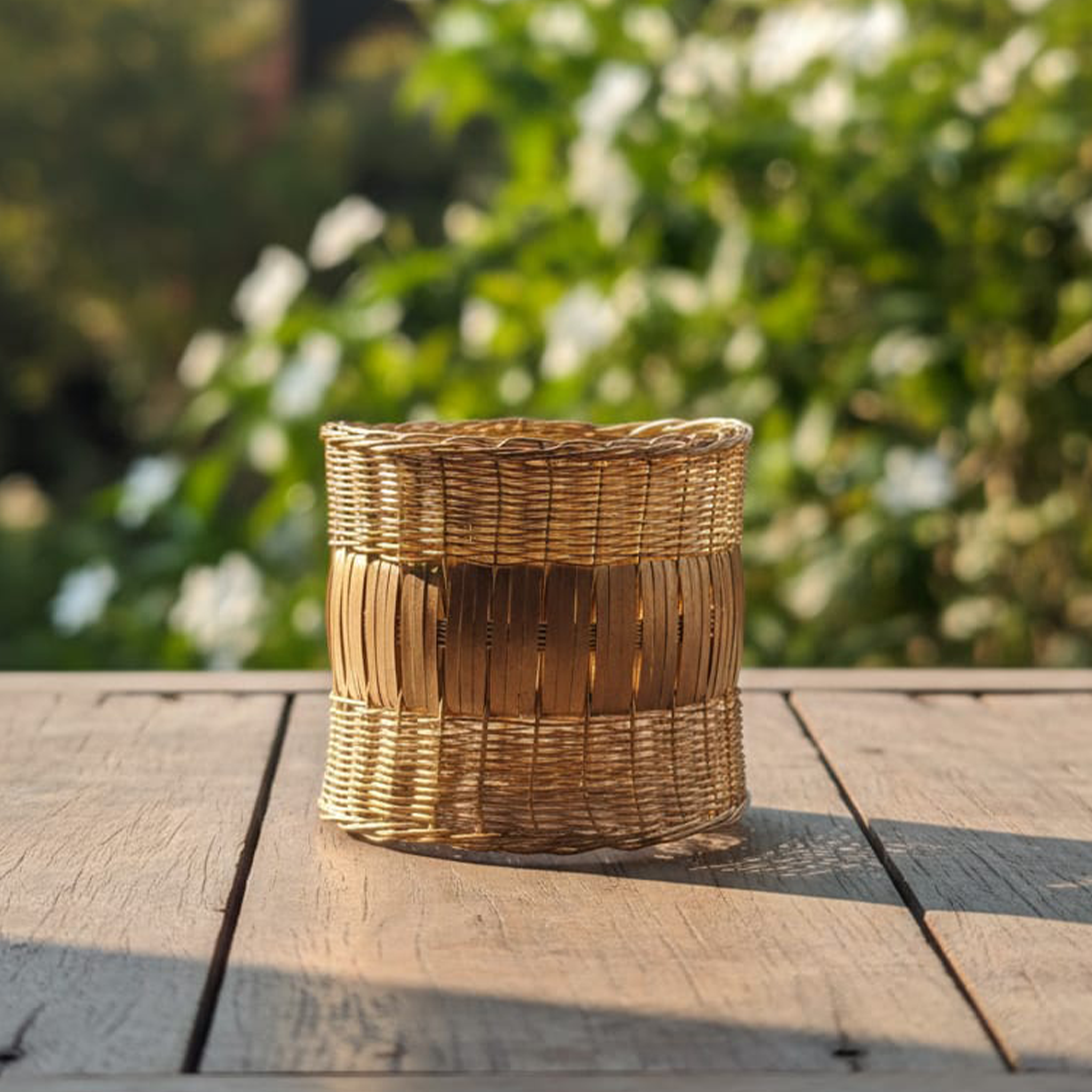 Net Broad Brass Bracelet
