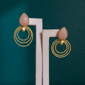 3 Circle Drop Stone Earrings