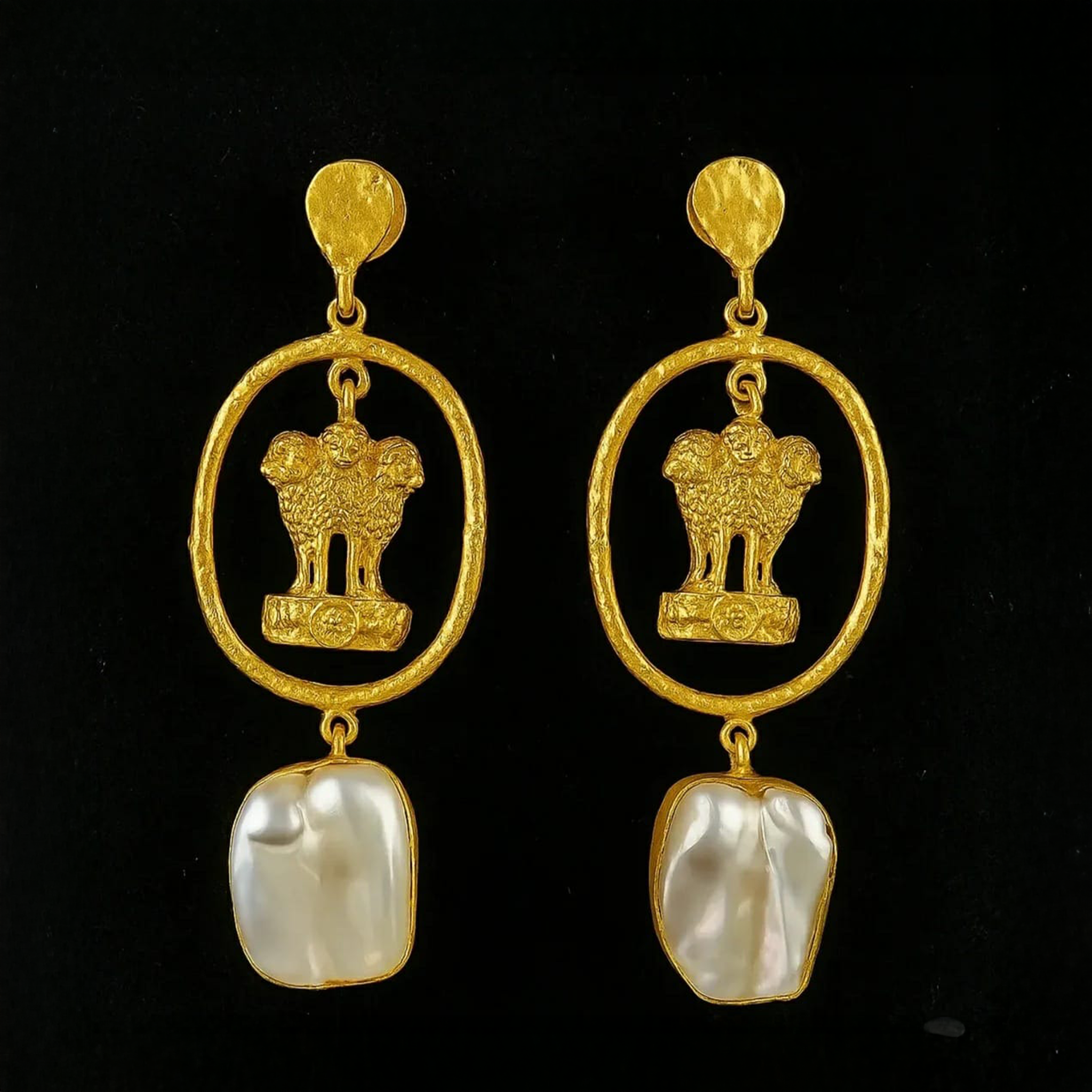 Ashoka Lion Baroque Earrings