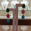 3 Coloured Druzy Drop Earrings