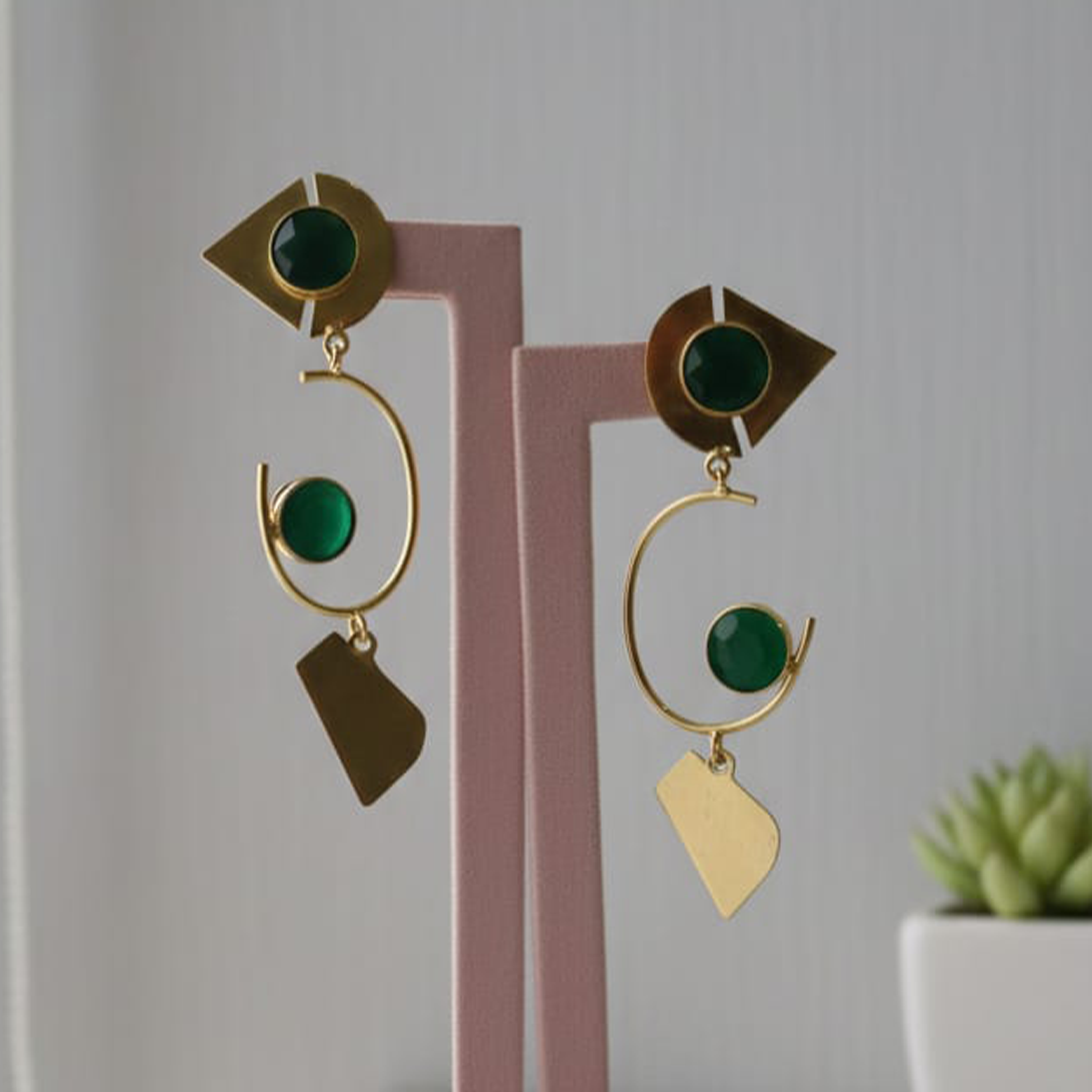 Contemp Earrings Green