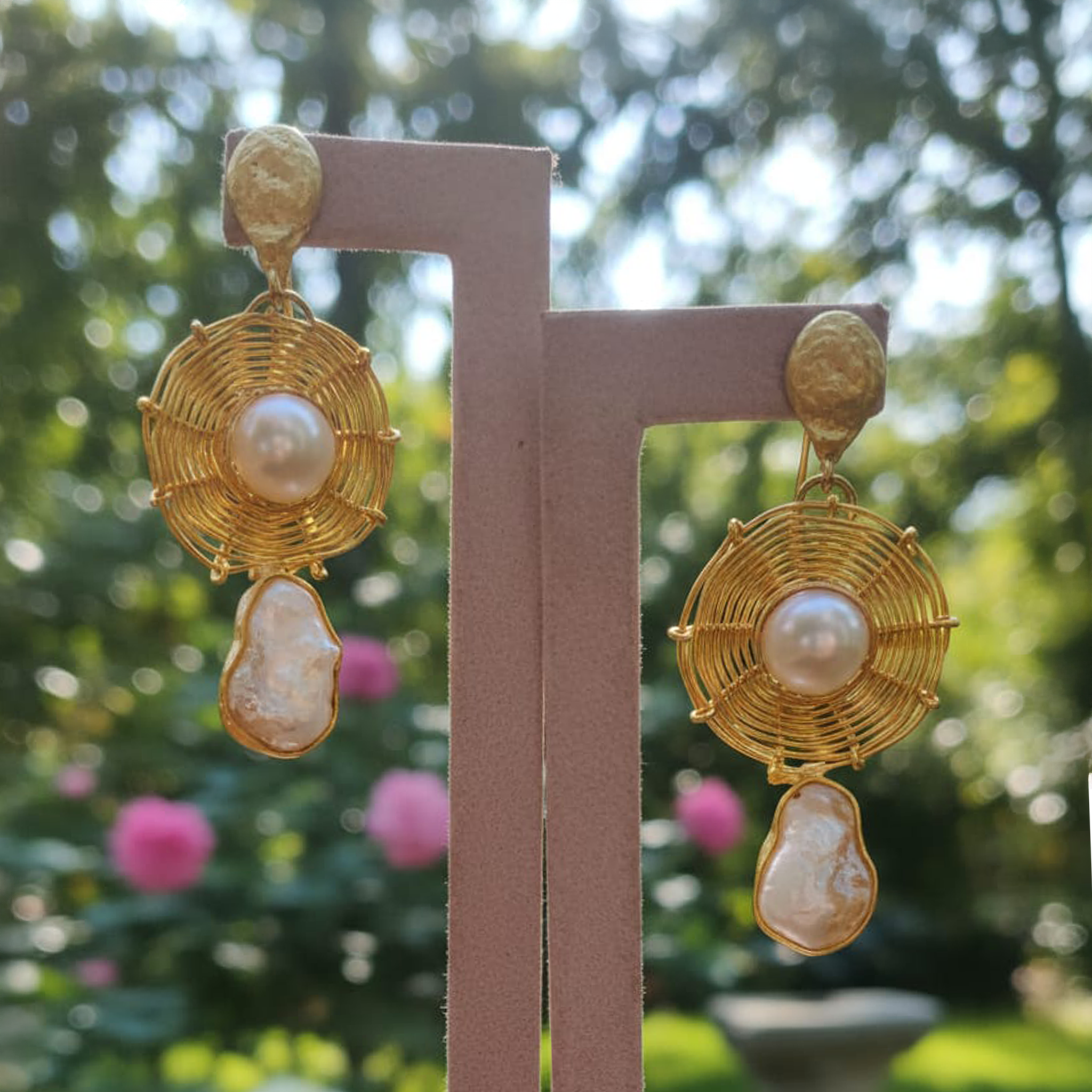 Baroque + Wire Web Earrings