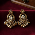 Temple Kundan Pearl Earrings
