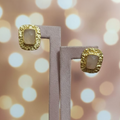Rose quartz + brass frame tops