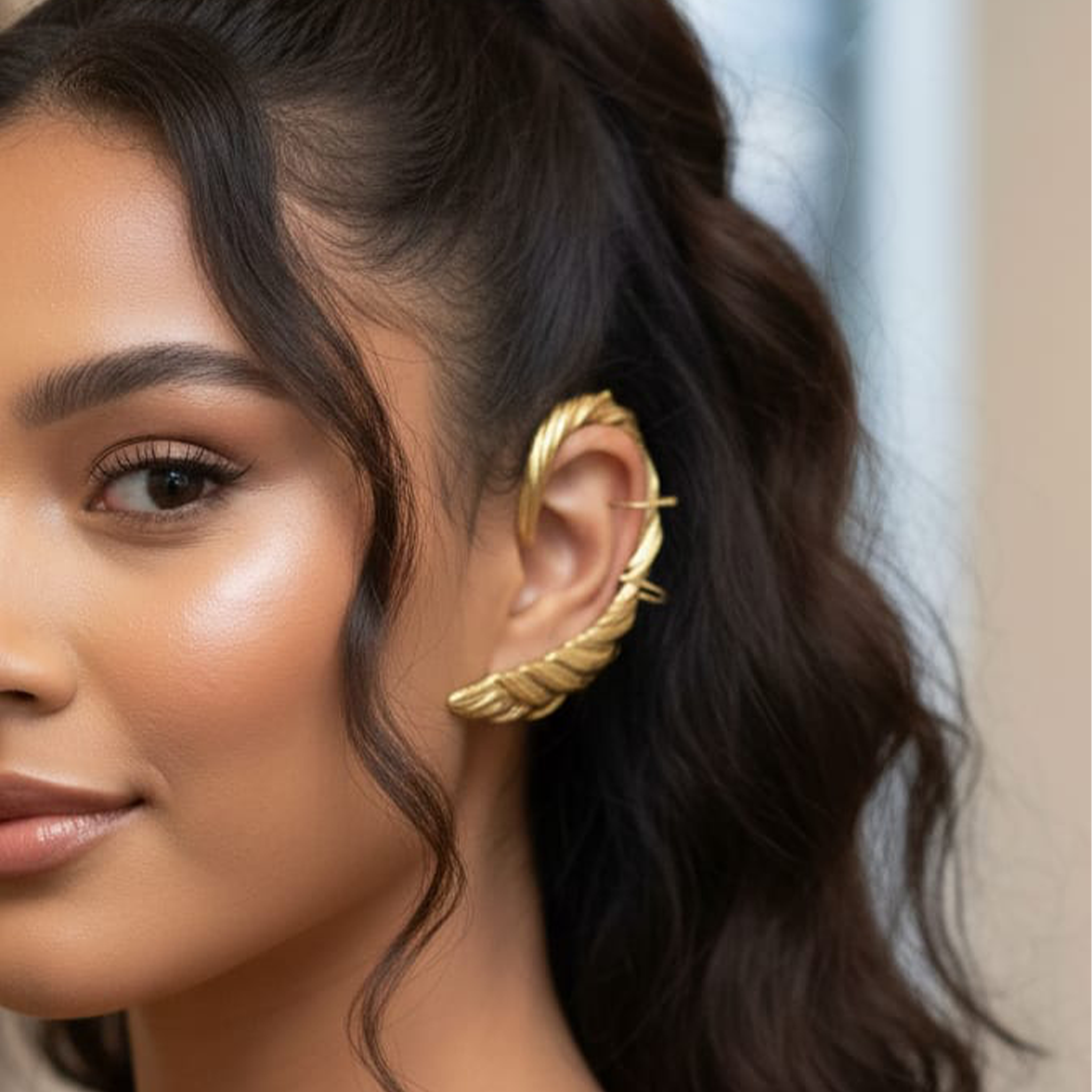 Ear cuffs brass earrings