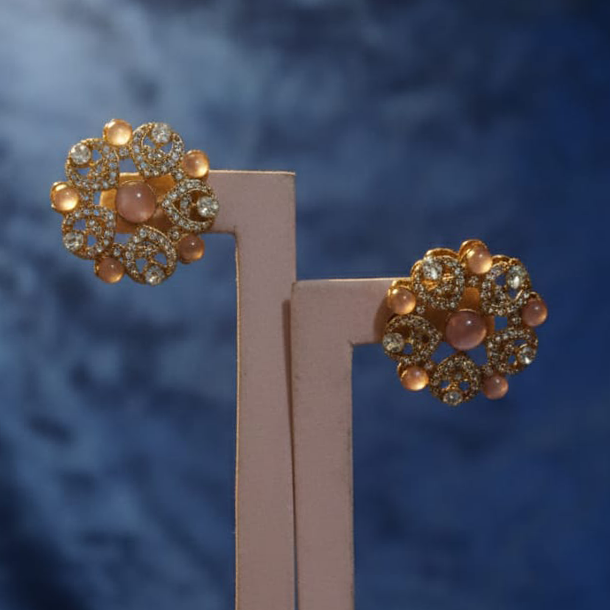 Moonstone + CZ Earrings
