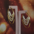 3 Layer Pearl Hoop Earrings