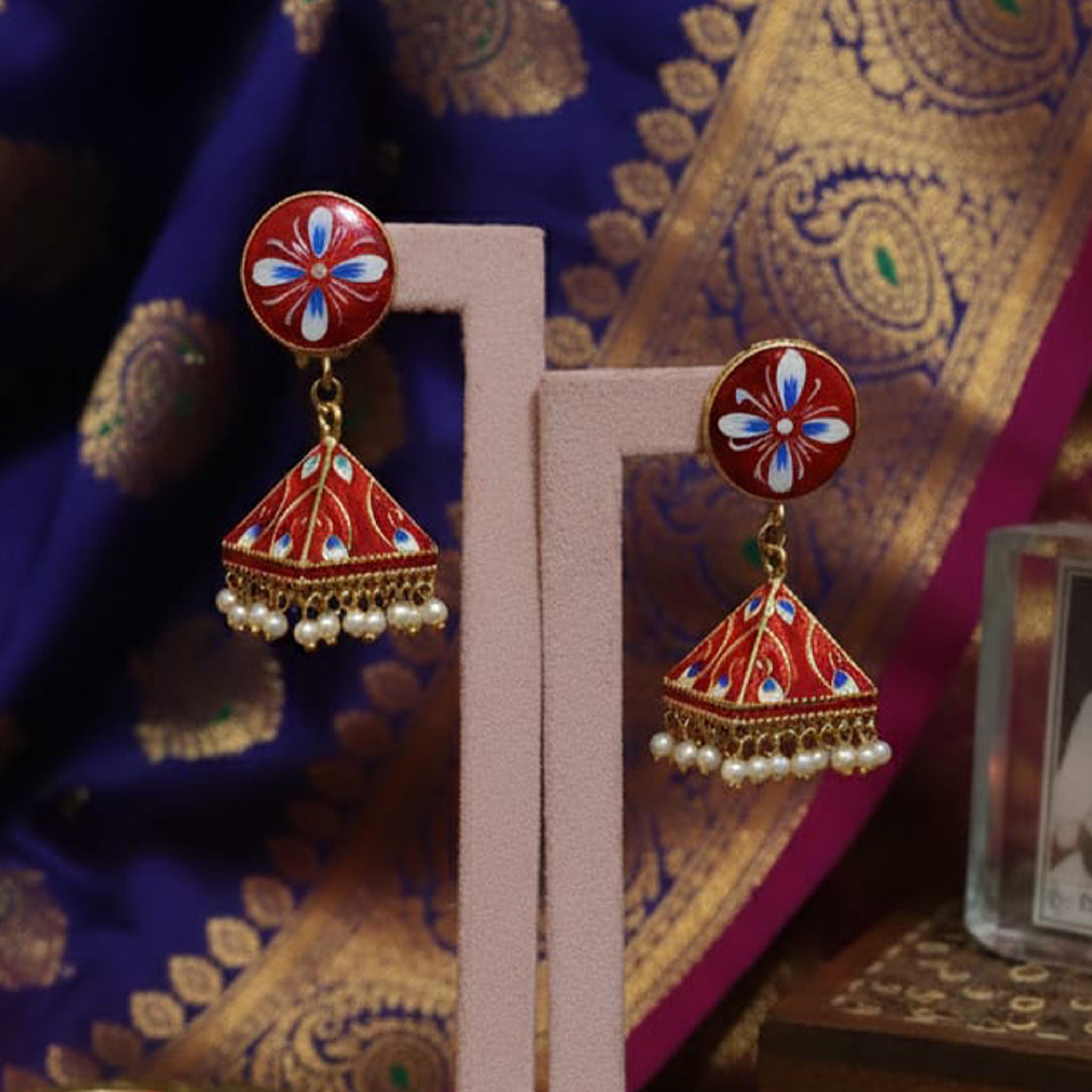 Red Enamel Jhumka