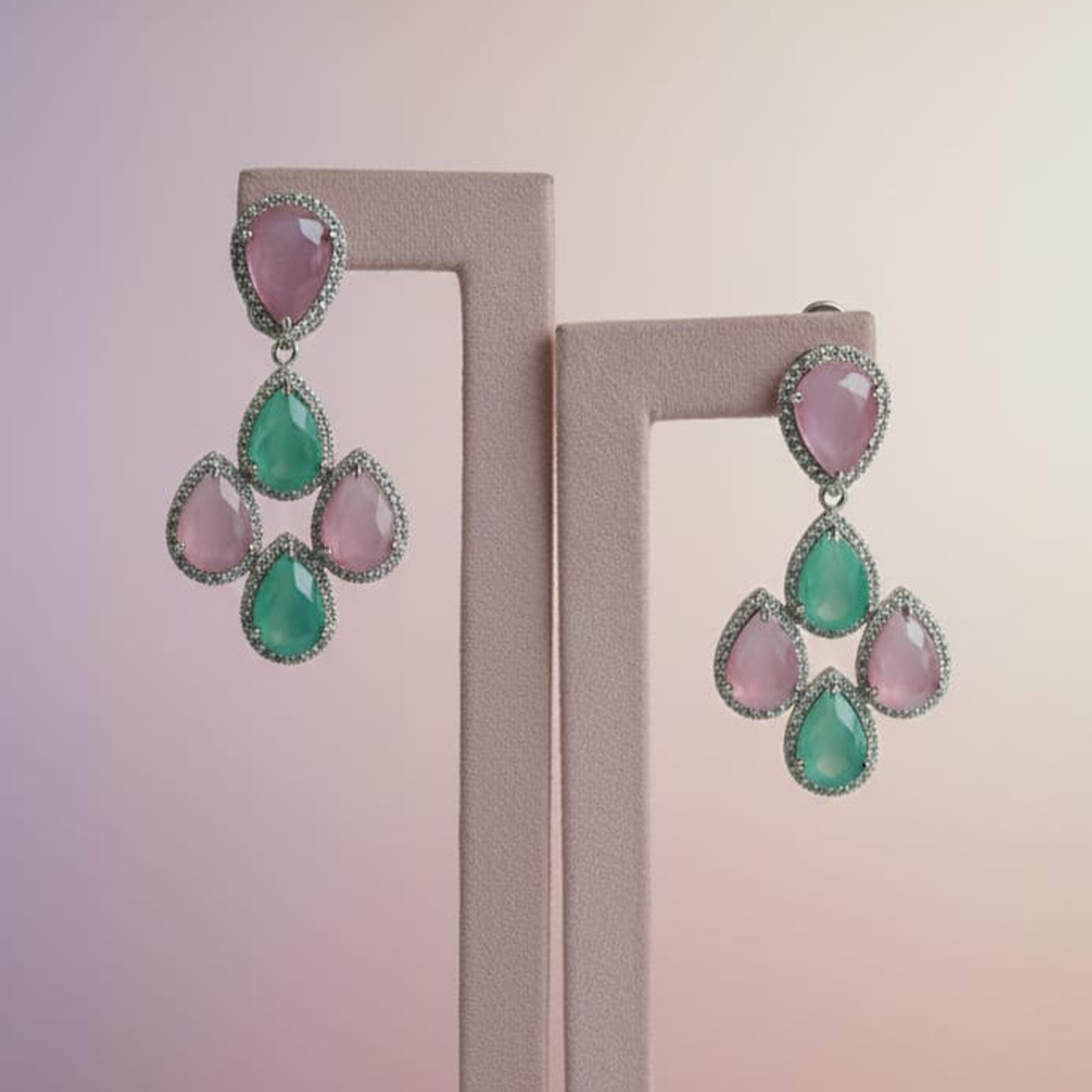 5 Drop Shape Stone Earrings