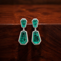 DOUBLE GREEN GLASS EARRINGS