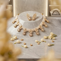 SHELL PEARL 5LADD + DROP KUNDAN NECKLACE SET