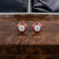 RED ENAMEL OCTAGON KUNDAN CUFFLINKS