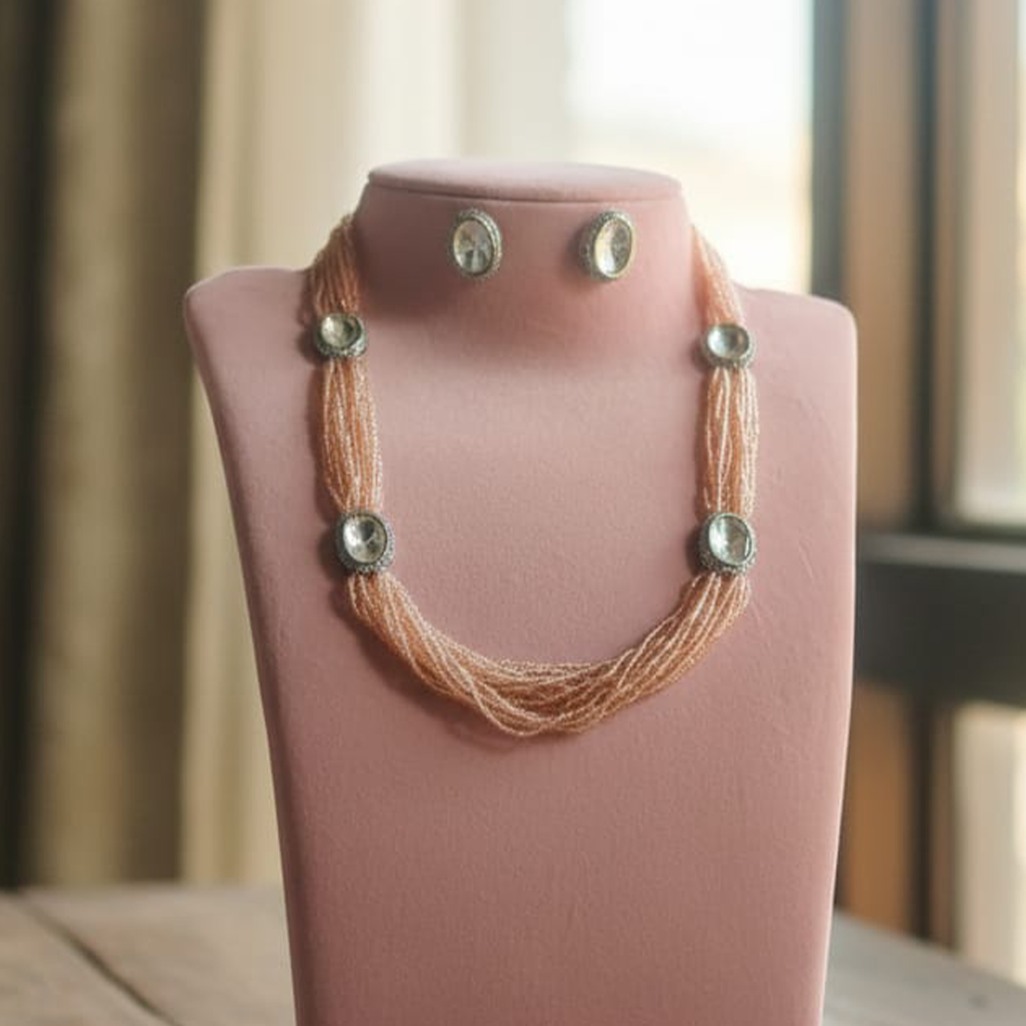 4 Kundan Piece + Bunch Necklace