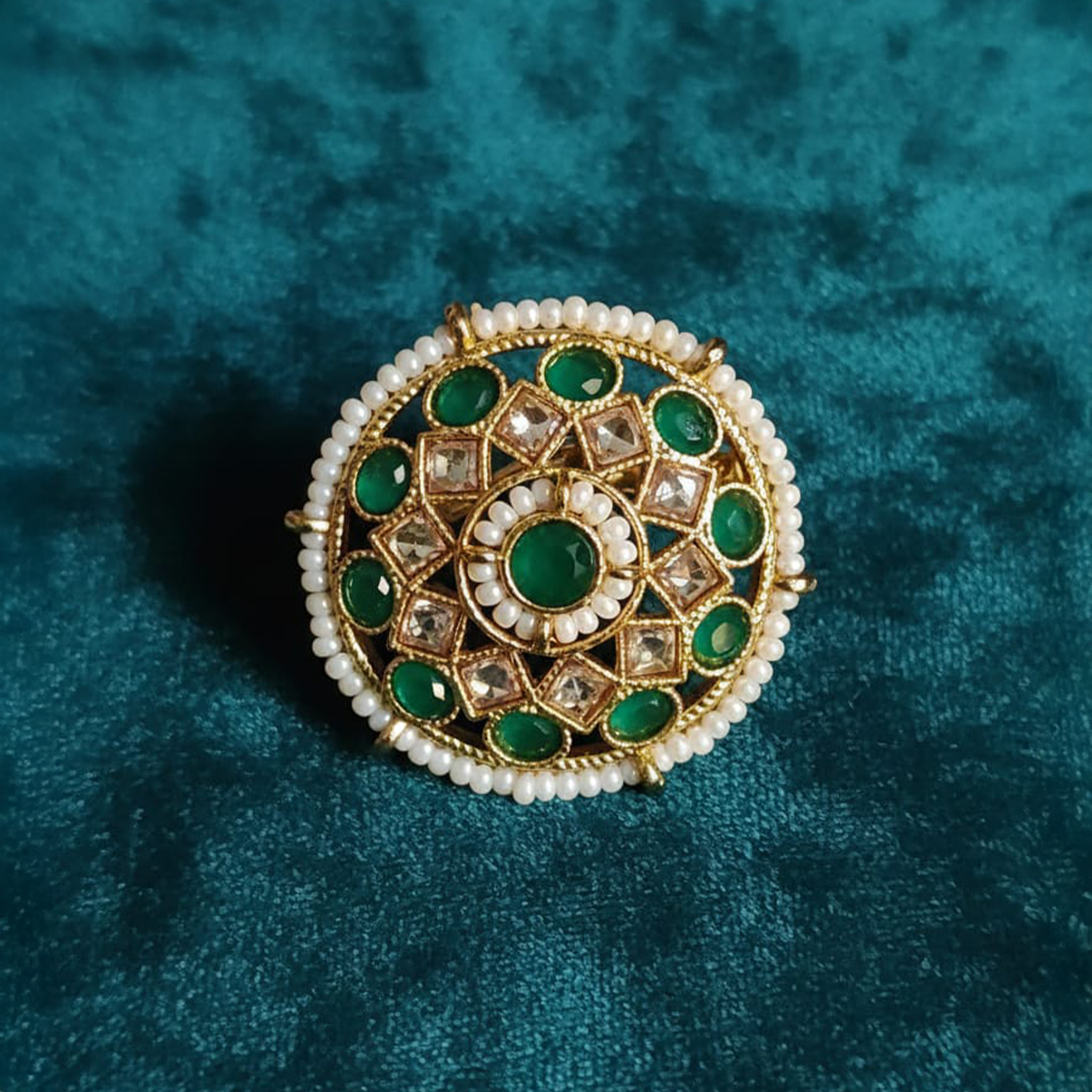 Kundan Stone Round Ring