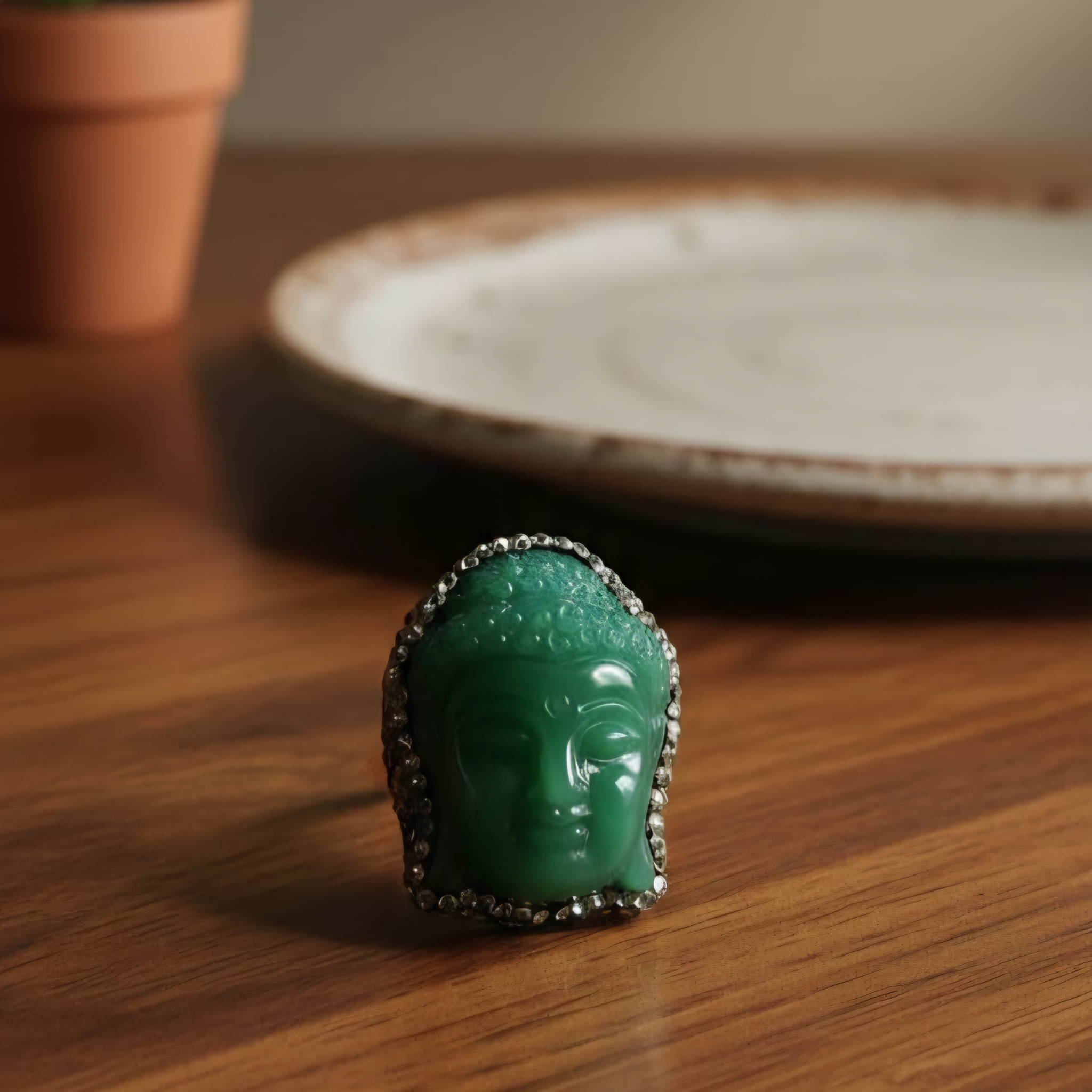 Jade Buddha Ring