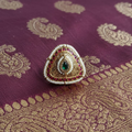 Kundan Enamel Moti Piroi Triangle Ring