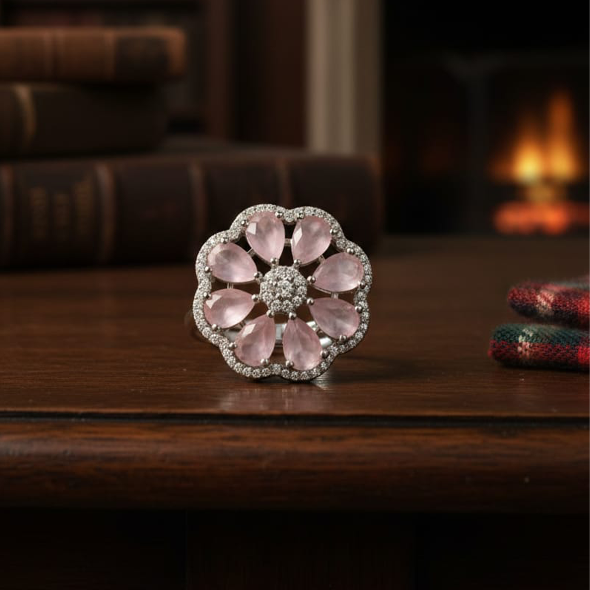English Green 8 Pear Ring
