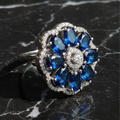 Sapphire Blue & Oval Stone Ring